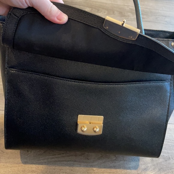 💯 Coach Stunning Black Leather Purse with Gold Accents! 😍😍😍 - Picture 14 of 17